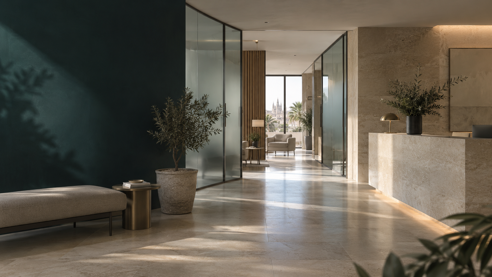 Interior contemporáneo de un centro sanitario